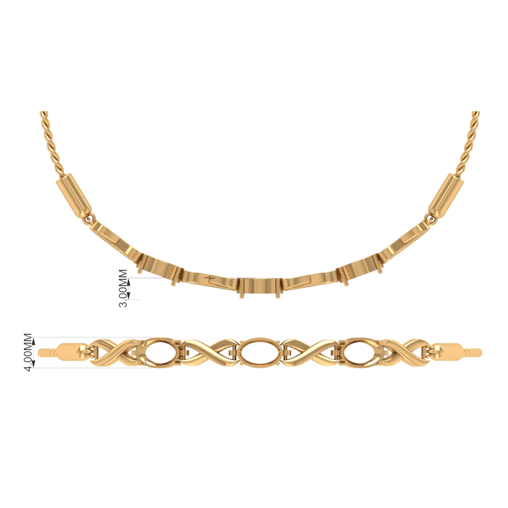 3/4 CT Oval Cut Fire Opal and Gold Infinity Link Bolo Bracelet Fire Opal - ( AAA ) - Quality - Rosec Jewels