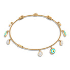 Diamond Evil Eye Chain Charm Bracelet Diamond - ( HI-SI ) - Color and Clarity - Rosec Jewels