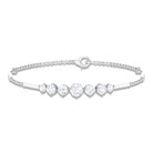 Moissanite Link Bar Bracelet with Graduated Style Moissanite - ( D-VS1 ) - Color and Clarity - Rosec Jewels