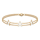 Certified Diamond Star Double Chain Bracelet Diamond - ( HI-SI ) - Color and Clarity - Rosec Jewels