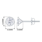 Round Diamond Solitaire Stud Earrings in Bezel Setting Diamond - ( HI-SI ) - Color and Clarity - Rosec Jewels