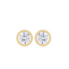 Round Diamond Solitaire Stud Earrings in Bezel Setting Diamond - ( HI-SI ) - Color and Clarity - Rosec Jewels