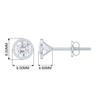 Bezel Set Round Diamond Solitaire Stud Earrings Diamond - ( HI-SI ) - Color and Clarity - Rosec Jewels