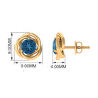 1. 25 CT London Blue Topaz Classic Stud Earrings for Women London Blue Topaz - ( AAA ) - Quality - Rosec Jewels