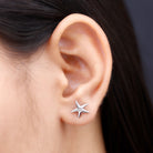 Diamond Starfish Stud Earrings for Women Diamond - ( HI-SI ) - Color and Clarity - Rosec Jewels
