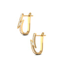 1/2 CT Real Diamond Lightning Bolt Hoop Earrings in Gold Diamond - ( HI-SI ) - Color and Clarity - Rosec Jewels