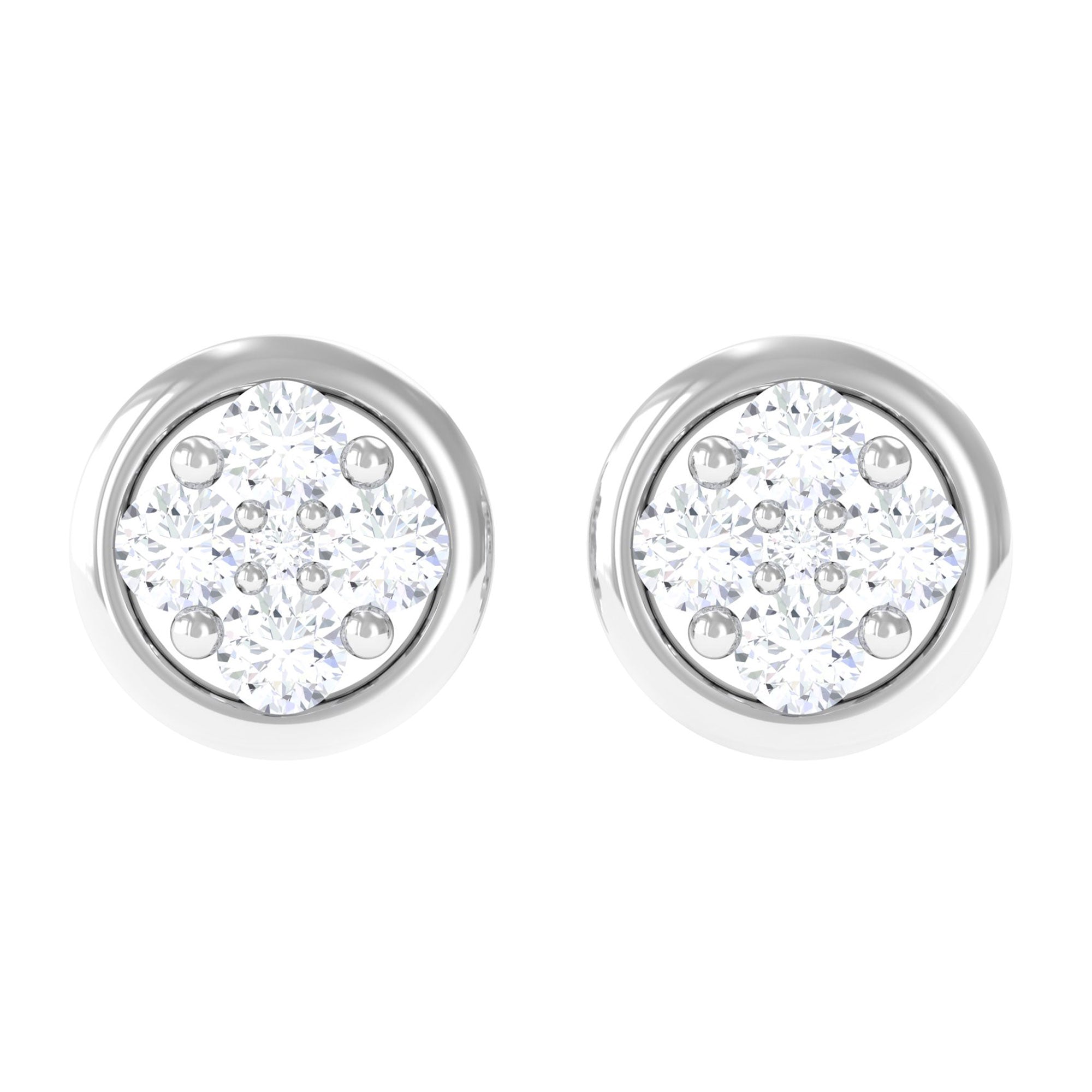 1/2 CT Minimal Diamond Stud Earrings in Prong Setting Diamond - ( HI-SI ) - Color and Clarity - Rosec Jewels