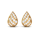 1/4 CT Round Diamond Teardrop Stud Earrings in Gold Diamond - ( HI-SI ) - Color and Clarity - Rosec Jewels