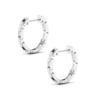 1/4 CT Diamond Gold Simple Hinged Hoop Earrings Diamond - ( HI-SI ) - Color and Clarity - Rosec Jewels
