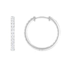 1/2 CT Round Diamond Simple Hinged Hoop Earrings Diamond - ( HI-SI ) - Color and Clarity - Rosec Jewels