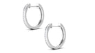 Channel Set Round Diamond Hinged Hoop Earrings Diamond - ( HI-SI ) - Color and Clarity - Rosec Jewels