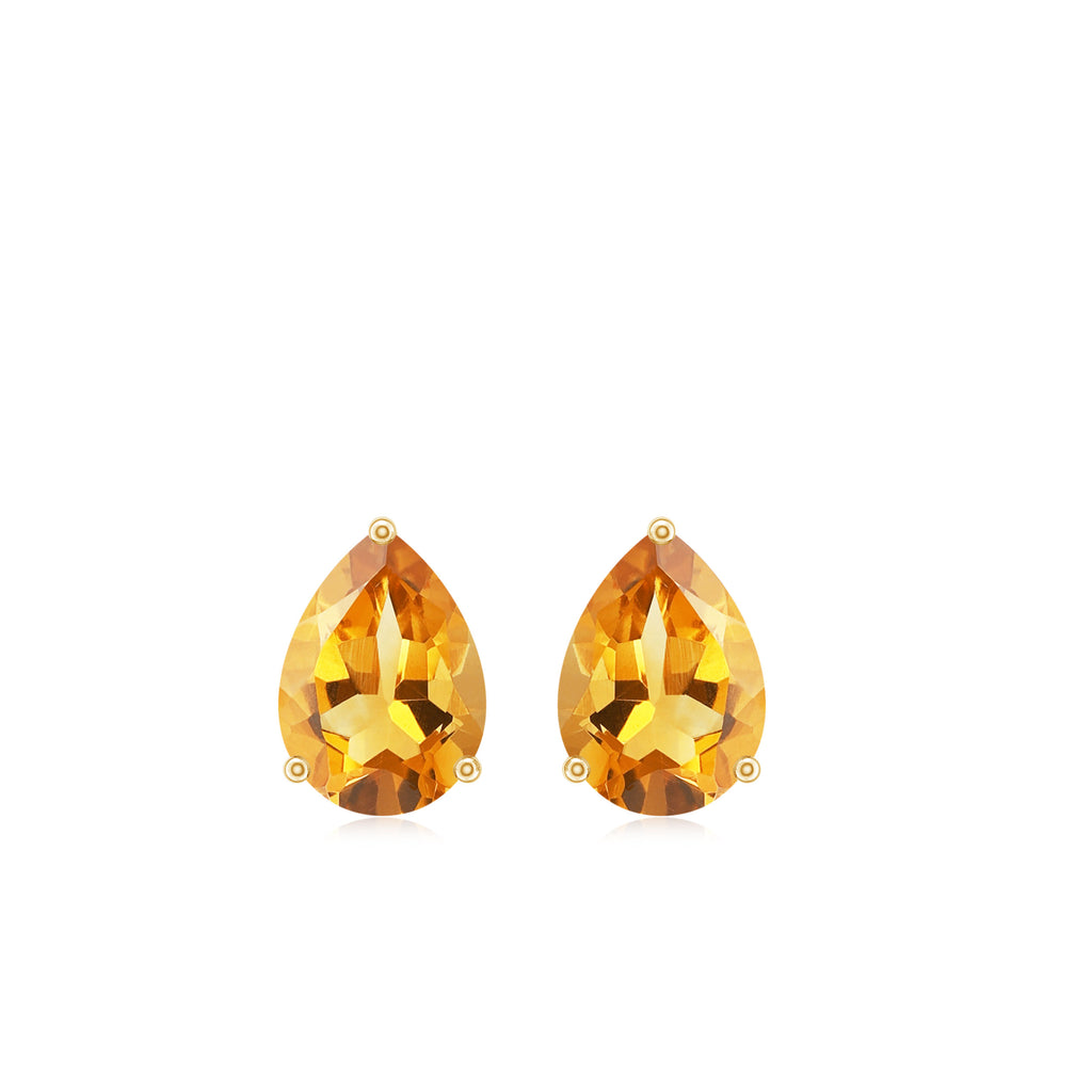 1.5 CT Pear Cut Citrine Solitaire Earrings Citrine - ( AAA ) - Quality - Rosec Jewels