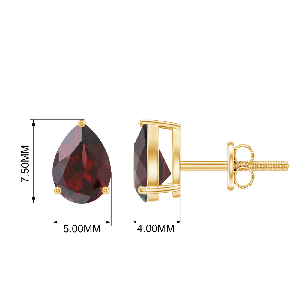 1.5 CT Pear Cut Garnet Solitaire Earrings Garnet - ( AAA ) - Quality - Rosec Jewels
