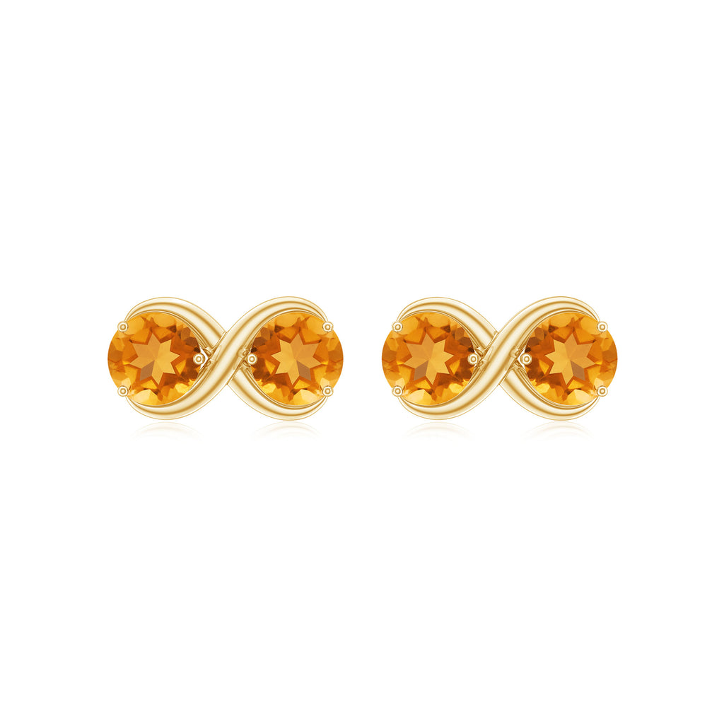 1 CT Simple Citrine Two Stone Infinity Stud Earrings Citrine - ( AAA ) - Quality - Rosec Jewels