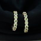3 CT Round Shape Peridot J Hoop Earrings For Women Peridot - ( AAA ) - Quality - Rosec Jewels
