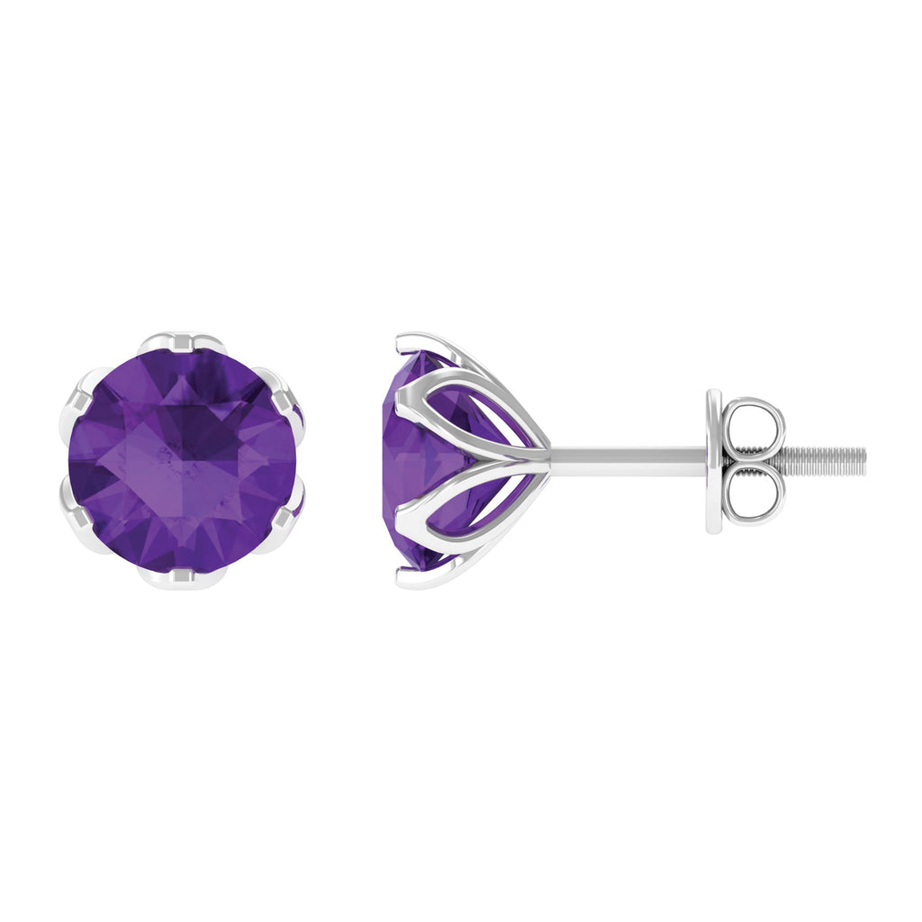 1.50 CT Martini Set Amethyst Solitaire Stud Earrings For Women Amethyst - ( AAA ) - Quality - Rosec Jewels