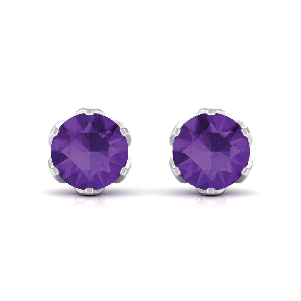 1.50 CT Martini Set Amethyst Solitaire Stud Earrings For Women Amethyst - ( AAA ) - Quality - Rosec Jewels