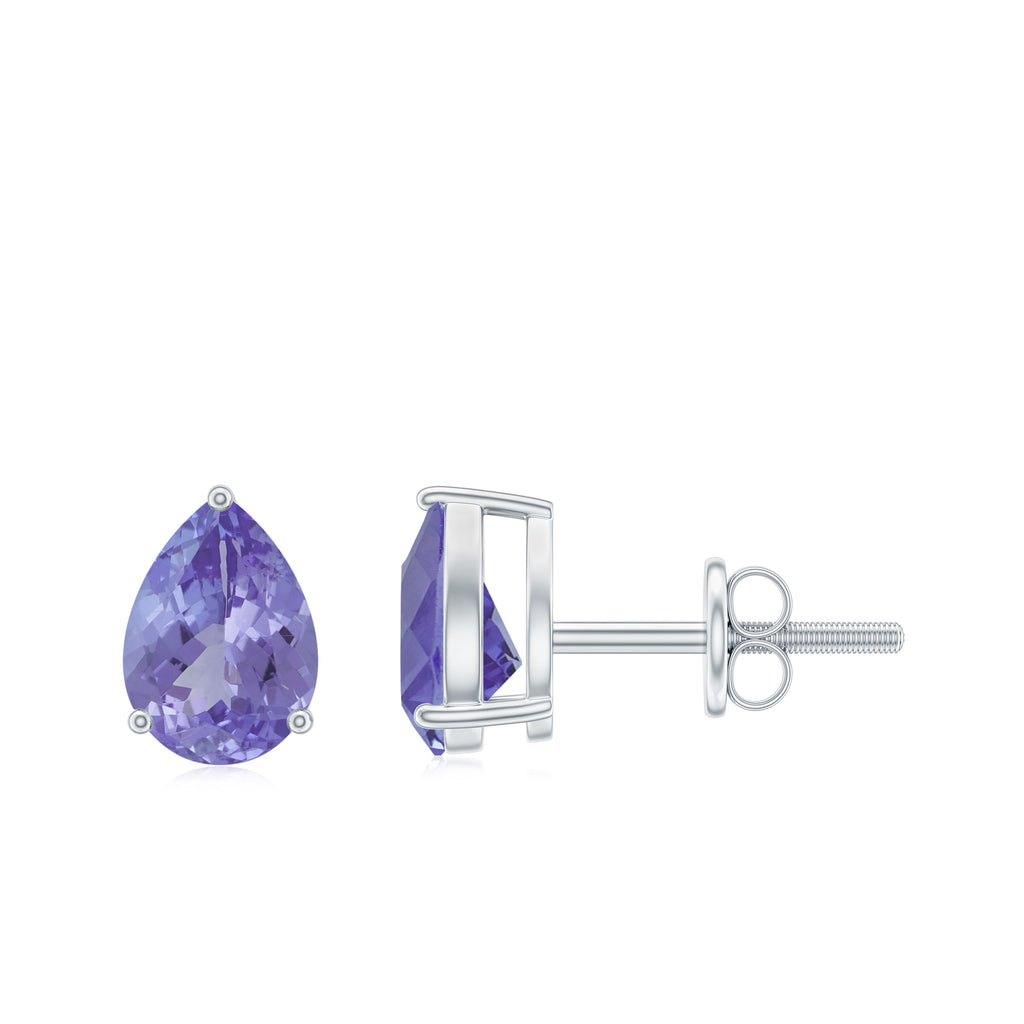 1.75 CT Pear Cut Tanzanite Solitaire Stud Earrings Tanzanite - ( AAA ) - Quality - Rosec Jewels