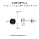 0.5 CT Black Diamond Gold Earrings Black Diamond - ( AAA ) - Quality - Rosec Jewels