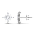 1/2 CT Real Diamond Starburst Stud Earrings in Prong Setting Diamond - ( HI-SI ) - Color and Clarity - Rosec Jewels