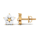 3/4 CT Simple Diamond Flower Stud Earrings in Prong Setting Diamond - ( HI-SI ) - Color and Clarity - Rosec Jewels