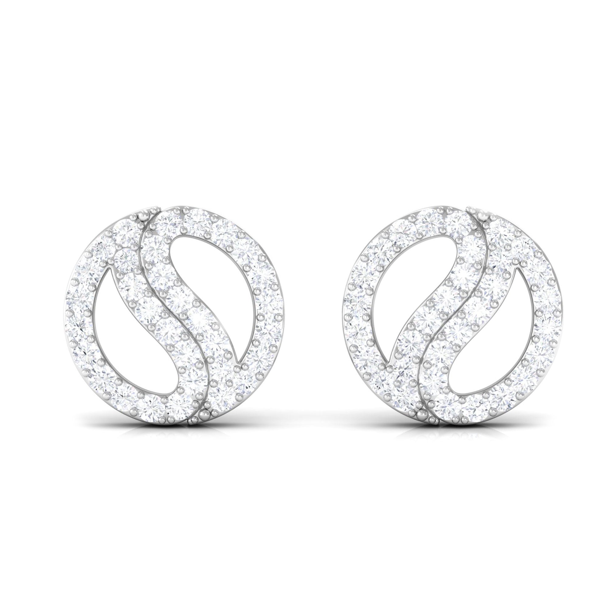 1/2 CT Classic Real Diamond Round Stud Earrings in Gold Diamond - ( HI-SI ) - Color and Clarity - Rosec Jewels