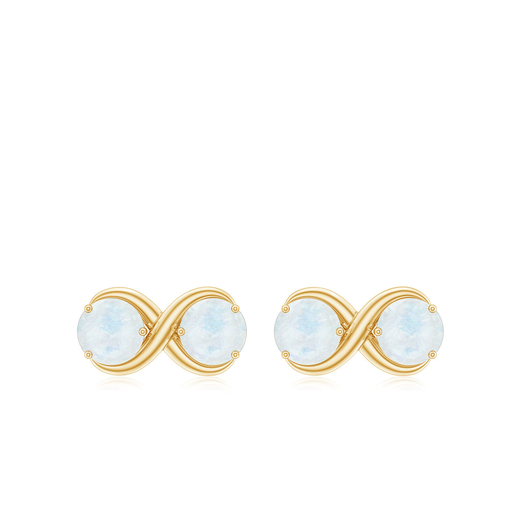 1.50 CT Simple Moonstone Two Stone Infinity Stud Earrings Moonstone - ( AAA ) - Quality - Rosec Jewels