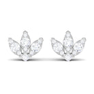 1/2 CT Diamond Floral Petal Stud Earrings Diamond - ( HI-SI ) - Color and Clarity - Rosec Jewels