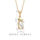 April Birthstone Diamond Kitty Charm Necklace For Women Diamond - ( HI-SI ) - Color and Clarity - Rosec Jewels