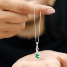 1 CT Oval Cut Emerald Infinity Pendant with Diamond Emerald - ( AAA ) - Quality - Rosec Jewels