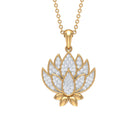 Designer Lotus Flower Diamond Necklace Diamond - ( HI-SI ) - Color and Clarity - Rosec Jewels