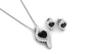 Heart Shape Black Onyx and Diamond Jewelry Set Black Onyx - ( AAA ) - Quality - Rosec Jewels