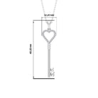 Open Heart Pendant Necklace with Cubic Zirconia Zircon - ( AAAA ) - Quality - Rosec Jewels