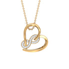 Zircon Interlock Infinity Heart Pendant Zircon - ( AAAA ) - Quality - Rosec Jewels