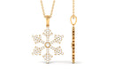 0.5 CT Certified Cubic Zirconia Snowflake Pendant Necklace in Gold Zircon - ( AAAA ) - Quality - Rosec Jewels