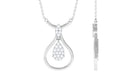 0.75 CT Certified Moissanite Teardrop Necklace in Illusion Setting Moissanite - ( D-VS1 ) - Color and Clarity - Rosec Jewels