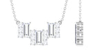 1.75 CT Baguette and Round Cubic Zirconia Designer Bar Necklace in Prong Setting Zircon - ( AAAA ) - Quality - Rosec Jewels