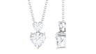 1.25 CT Certified Cubic Zirconia Twin Heart Necklace in Prong Setting Zircon - ( AAAA ) - Quality - Rosec Jewels