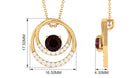 Garnet Double Circle Pendant Necklace Garnet - ( AAA ) - Quality - Rosec Jewels