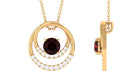 Garnet Double Circle Pendant Necklace Garnet - ( AAA ) - Quality - Rosec Jewels