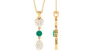 Emerald and Diamond Dangle Drop Pendant Emerald - ( AAA ) - Quality - Rosec Jewels