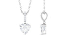 Certified Moissanite Heart Solitaire Pendant Necklace Moissanite - ( D-VS1 ) - Color and Clarity - Rosec Jewels
