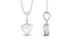 Certified Moissanite Heart Solitaire Pendant Necklace Moissanite - ( D-VS1 ) - Color and Clarity - Rosec Jewels
