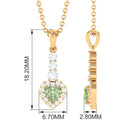 Heart Shape Green Sapphire and Diamond Drop Pendant Green Sapphire - ( AAA ) - Quality - Rosec Jewels