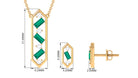 Contemporary Emerald and Diamond Dangle jewelry Set Emerald - ( AAA ) - Quality - Rosec Jewels