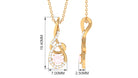 Rose Quartz Twisted Pendant with Diamond Rose Quartz - ( AAA ) - Quality - Rosec Jewels
