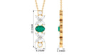 Oval Emerald and Diamond Flower Dangle Necklace Emerald - ( AAA ) - Quality - Rosec Jewels