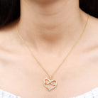 Moissanite Infinity Heart Pendant Necklace Moissanite - ( D-VS1 ) - Color and Clarity - Rosec Jewels