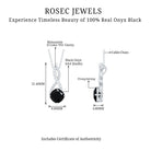 Cushion Cut Black Onyx Solitaire Infinity Pendant with Moissanite Black Onyx - ( AAA ) - Quality - Rosec Jewels