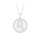 Certified Moissanite Leo Constellation Disc Pendant Moissanite - ( D-VS1 ) - Color and Clarity - Rosec Jewels